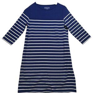 Duffield Lane Women's T-Shirt Dress 3/4 Sleeve Stretch Size S Blue White Stripe